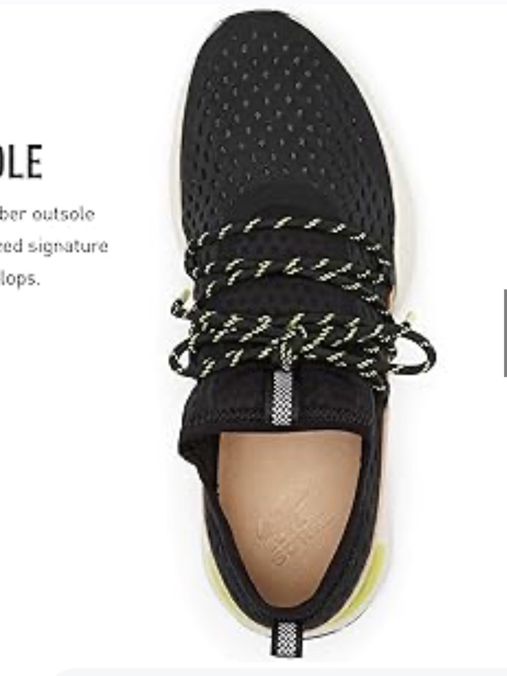 Sorel Black Knit Lace-Up Sneakers with Tan & Neon Accent